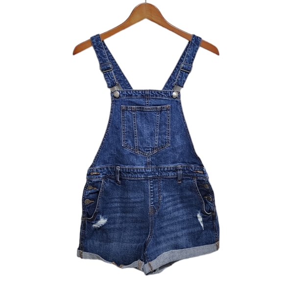 Old Navy Pants - Old Navy Overalls Non-Stretch Jean Short Dark Washed Xs
